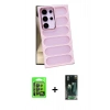 MARSİLYAN™- Galaxy S24 Ultra Kılıf Yadigar Doku Özel Seri - Siyah 360 Mat Full Body Arka Koruyucu + Raze Metal Kamera Lens - SH