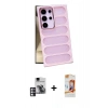 MARSİLYAN™- Galaxy S24 Ultra Kılıf Yadigar Doku Özel Seri - Siyah AutoKit 5in1 Fiber Polymer Nano Ekran Koruyucu + PVD Metal Kamera Lens - PE