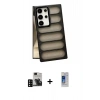 MARSİLYAN™- Galaxy S24 Ultra Kılıf Yadigar Doku Özel Seri - Siyah Durable Full Glue Curved Cam + PVD Metal Kamera Lens - SH