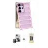 MARSİLYAN™- Galaxy S24 Ultra Kılıf Yadigar Doku Özel Seri - Siyah Joko Magic 5D Hayalet Cam + PVD Metal Kamera Lens - PE