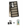MARSİLYAN™- Galaxy S24 Ultra Kılıf Yadigar Doku Özel Seri - Siyah Polymer Nano Ekran Koruyucu + PVD Metal Kamera Lens - SH