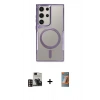 MARSİLYAN™- Galaxy S24 Ultra Kılıf Yadigar Klasik Özel Seri - Siyah AutoKit 5in1 Fiber Hayalet Polymer Nano Ekran Koruyucu + PVD Metal Kamera Lens - GD