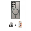 MARSİLYAN™- Galaxy S24 Ultra Kılıf Yadigar Klasik Özel Seri - Siyah AutoKit 5in1 Fiber Polymer Nano Ekran Koruyucu + PVD Metal Kamera Lens - GD
