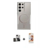 MARSİLYAN™- Galaxy S24 Ultra Kılıf Yadigar Klasik Özel Seri - Siyah AutoKit 5in1 Fiber Polymer Nano Ekran Koruyucu + PVD Metal Kamera Lens - GD
