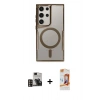 MARSİLYAN™- Galaxy S24 Ultra Kılıf Yadigar Klasik Özel Seri - Siyah AutoKit 5in1 Fiber Polymer Nano Ekran Koruyucu + PVD Metal Kamera Lens - GD