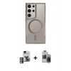 MARSİLYAN™- Galaxy S24 Ultra Kılıf Yadigar Klasik Özel Seri - Siyah Vanessa Magic Hayalet Cam + PVD Metal Kamera Lens - PE