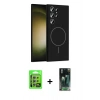 MARSİLYAN™- Galaxy S24 Ultra Kılıf Yankı Form Serisi - Şeffaf 360 Full Body Arka Koruyucu + Raze Metal Kamera Lens - GS