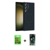 MARSİLYAN™- Galaxy S24 Ultra Kılıf Yankı Form Serisi - Şeffaf 360 Full Body Arka Koruyucu + Raze Metal Kamera Lens - SI
