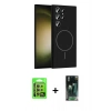 MARSİLYAN™- Galaxy S24 Ultra Kılıf Yankı Form Serisi - Şeffaf 360 Full Body Arka Koruyucu + Raze Metal Kamera Lens - SI