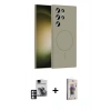 MARSİLYAN™- Galaxy S24 Ultra Kılıf Yankı Form Serisi - Siyah Bilvis 3D Cam Ekran Koruyucu + PVD Metal Kamera Lens - PE