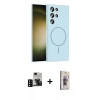 MARSİLYAN™- Galaxy S24 Ultra Kılıf Yankı Form Serisi - Siyah Bilvis 3D Cam Ekran Koruyucu + PVD Metal Kamera Lens - SH