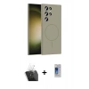 MARSİLYAN™- Galaxy S24 Ultra Kılıf Yankı Form Serisi - Siyah Durable Full Glue Curved Cam + Kamera Lens Koruma Cam - SF