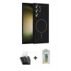 MARSİLYAN™- Galaxy S24 Ultra Kılıf Yankı Form Serisi - Siyah Polymer Nano Ekran Koruyucu + Kamera Lens Koruma Cam - SF