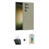 MARSİLYAN™- Galaxy S24 Ultra Kılıf Yankı Form Serisi - Siyah Polymer Nano Ekran Koruyucu + Kamera Lens Koruma Cam - SF