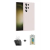 MARSİLYAN™- Galaxy S24 Ultra Kılıf Yankı Form Serisi - Siyah Polymer Nano Ekran Koruyucu + Kamera Lens Koruma Cam - SF