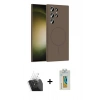MARSİLYAN™- Galaxy S24 Ultra Kılıf Yankı Form Serisi - Siyah Polymer Nano Ekran Koruyucu + Kamera Lens Koruma Cam - SF