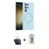 MARSİLYAN™- Galaxy S24 Ultra Kılıf Yankı Form Serisi - Siyah Polymer Nano Ekran Koruyucu + Kamera Lens Koruma Cam - SF