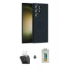 MARSİLYAN™- Galaxy S24 Ultra Kılıf Yankı Form Serisi - Siyah Polymer Nano Ekran Koruyucu + Kamera Lens Koruma Cam - SF