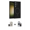 MARSİLYAN™- Galaxy S24 Ultra Kılıf Yankı Form Serisi - Siyah Vanessa Magic Hayalet Cam + Bilvis Titan Kamera Lens - DNMR