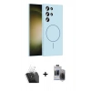 MARSİLYAN™- Galaxy S24 Ultra Kılıf Yankı Form Serisi - Siyah Vanessa Magic Hayalet Cam + Kamera Lens Koruma Cam - SF