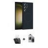 MARSİLYAN™- Galaxy S24 Ultra Kılıf Yankı Form Serisi - Siyah Vanessa Magic Hayalet Cam + Kamera Lens Koruma Cam - SF