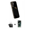 MARSİLYAN™- Galaxy S24 Ultra Kılıf Yankı Serisi - Şeffaf 360 Full Body Arka Koruyucu + Kamera Lens Koruma Cam - SF