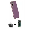 MARSİLYAN™- Galaxy S24 Ultra Kılıf Yankı Serisi - Şeffaf 360 Full Body Arka Koruyucu + Kamera Lens Koruma Cam - SF