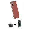 MARSİLYAN™- Galaxy S24 Ultra Kılıf Yankı Serisi - Şeffaf 360 Full Body Arka Koruyucu + Kamera Lens Koruma Cam - SF