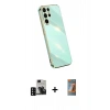 MARSİLYAN™- Galaxy S24 Ultra Kılıf Yankı Serisi - Siyah AutoKit 5in1 Fiber Hayalet Polymer Nano Ekran Koruyucu + PVD Metal Kamera Lens - SH