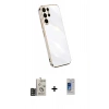 MARSİLYAN™- Galaxy S24 Ultra Kılıf Yankı Serisi - Siyah Durable Full Glue Curved Cam + Bilvis Titan Kamera Lens - SH