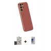 MARSİLYAN™- Galaxy S24 Ultra Kılıf Yankı Serisi - Siyah Durable Full Glue Curved Cam + Bilvis Titan Kamera Lens - SH
