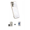 MARSİLYAN™- Galaxy S24 Ultra Kılıf Yankı Serisi - Siyah Durable Full Glue Curved Cam + Bilvis Titan Kamera Lens - DNMR