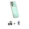 MARSİLYAN™- Galaxy S24 Ultra Kılıf Yankı Serisi - Siyah Durable Full Glue Curved Cam + PVD Metal Kamera Lens - GD