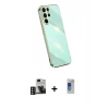 MARSİLYAN™- Galaxy S24 Ultra Kılıf Yankı Serisi - Siyah Durable Full Glue Curved Hayalet Cam + PVD Metal Kamera Lens - DNMR
