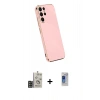 MARSİLYAN™- Galaxy S24 Ultra Kılıf Yankı Serisi - Siyah Durable Full Glue Curved Hayalet Cam + Bilvis Titan Kamera Lens - GD