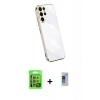 MARSİLYAN™- Galaxy S24 Ultra Kılıf Yankı Serisi - Siyah Durable Full Glue Curved Hayalet Cam + Raze Metal Kamera Lens - GI