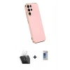 MARSİLYAN™- Galaxy S24 Ultra Kılıf Yankı Serisi - Siyah Durable Full Glue Curved Hayalet Cam + Kamera Lens Koruma Cam - SF
