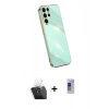 MARSİLYAN™- Galaxy S24 Ultra Kılıf Yankı Serisi - Siyah Durable Full Glue Curved Hayalet Cam + Kamera Lens Koruma Cam - SF