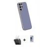 MARSİLYAN™- Galaxy S24 Ultra Kılıf Yankı Serisi - Siyah Durable Full Glue Curved Hayalet Cam + Kamera Lens Koruma Cam - SF
