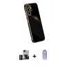 MARSİLYAN™- Galaxy S24 Ultra Kılıf Yankı Serisi - Siyah Joko Magic 5D Cam + PVD Metal Kamera Lens - DNMR