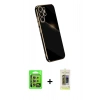 MARSİLYAN™- Galaxy S24 Ultra Kılıf Yankı Serisi - Siyah Joko Magic 5D Hayalet Cam + Raze Metal Kamera Lens - SI