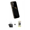 MARSİLYAN™- Galaxy S24 Ultra Kılıf Yankı Serisi - Siyah Joko Magic 5D Hayalet Cam + Kamera Lens Koruma Cam - SF