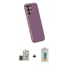 MARSİLYAN™- Galaxy S24 Ultra Kılıf Yankı Serisi - Siyah Polymer Nano Ekran Koruyucu + Bilvis Titan Kamera Lens - DNMR