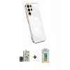 MARSİLYAN™- Galaxy S24 Ultra Kılıf Yankı Serisi - Siyah Polymer Nano Ekran Koruyucu + Bilvis Titan Kamera Lens - SH
