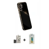 MARSİLYAN™- Galaxy S24 Ultra Kılıf Yankı Serisi - Siyah Polymer Nano Ekran Koruyucu + Bilvis Titan Kamera Lens - SH