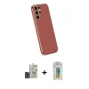 MARSİLYAN™- Galaxy S24 Ultra Kılıf Yankı Serisi - Siyah Polymer Nano Ekran Koruyucu + Bilvis Titan Kamera Lens - SH