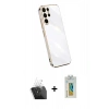 MARSİLYAN™- Galaxy S24 Ultra Kılıf Yankı Serisi - Siyah Polymer Nano Ekran Koruyucu + Kamera Lens Koruma Cam - SF