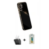 MARSİLYAN™- Galaxy S24 Ultra Kılıf Yankı Serisi - Siyah Polymer Nano Ekran Koruyucu + Kamera Lens Koruma Cam - SF