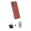 MARSİLYAN™- Galaxy S24 Ultra Kılıf Yankı Serisi - Siyah Polymer Nano Ekran Koruyucu + Kamera Lens Koruma Cam - SF