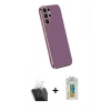 MARSİLYAN™- Galaxy S24 Ultra Kılıf Yankı Serisi - Siyah Polymer Nano Ekran Koruyucu + Kamera Lens Koruma Cam - SF